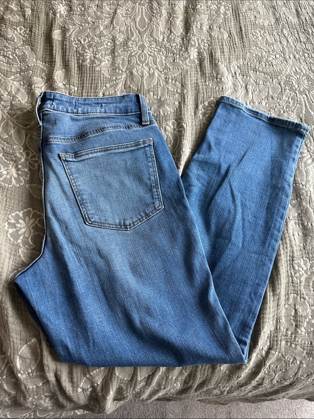 High rise slim straight jean
